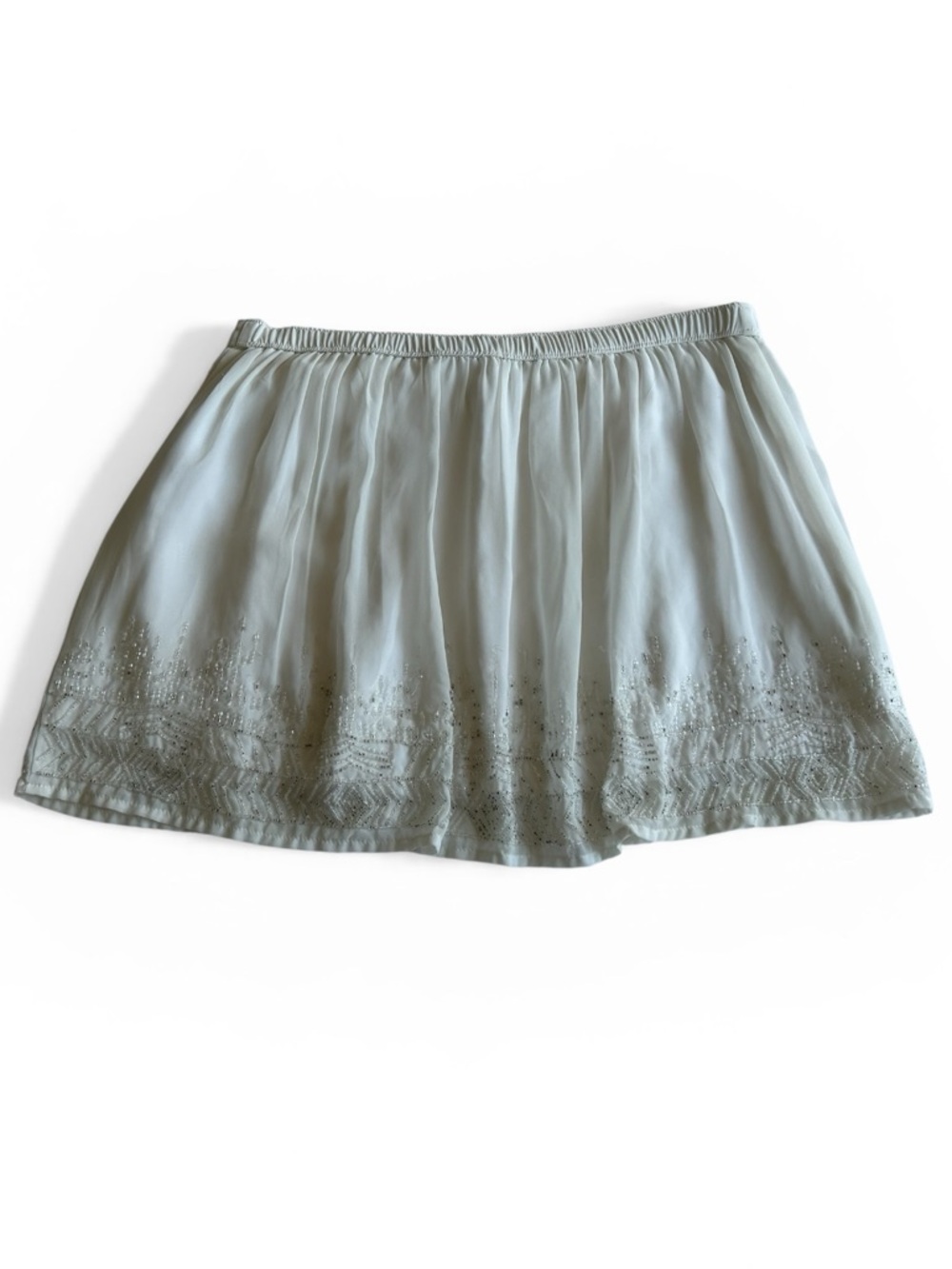 Abercrombie & Fitch White Beaded Skirt Hem - S
